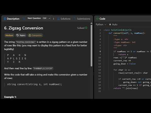 #6 Zigzag Conversion LeetCode problem solving  #coding #leetcode #algorithms #programming #dev
