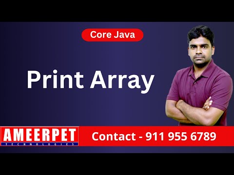 Program to print elements of array in java using for loop | By Srinivas | Ameerpet Technologies