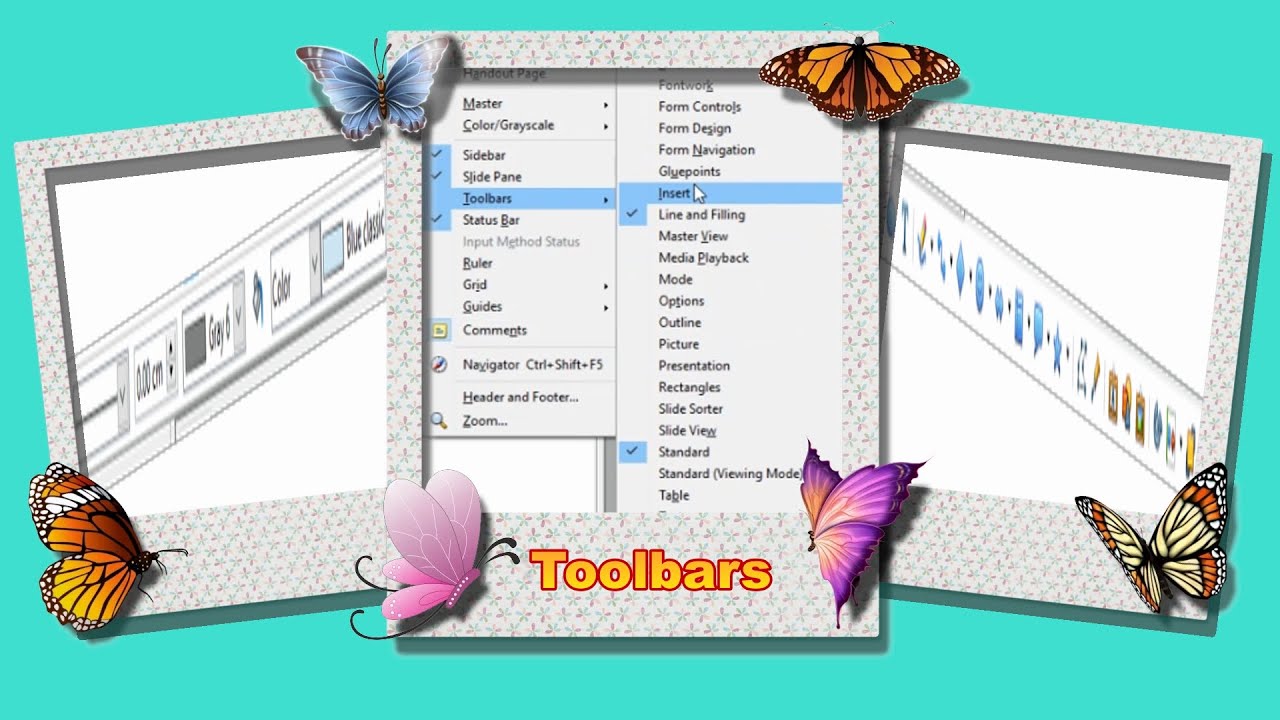 Show or Hide Toolbars using OpenOffice Impress Beginner Tutorial in ...