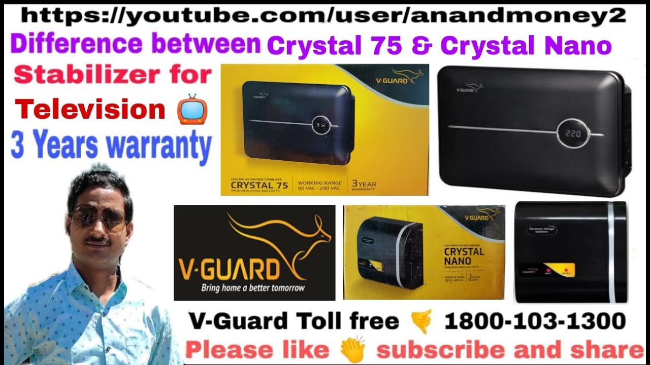 VGuard stabilizers crystal 75 vs crystal Nano YouTube
