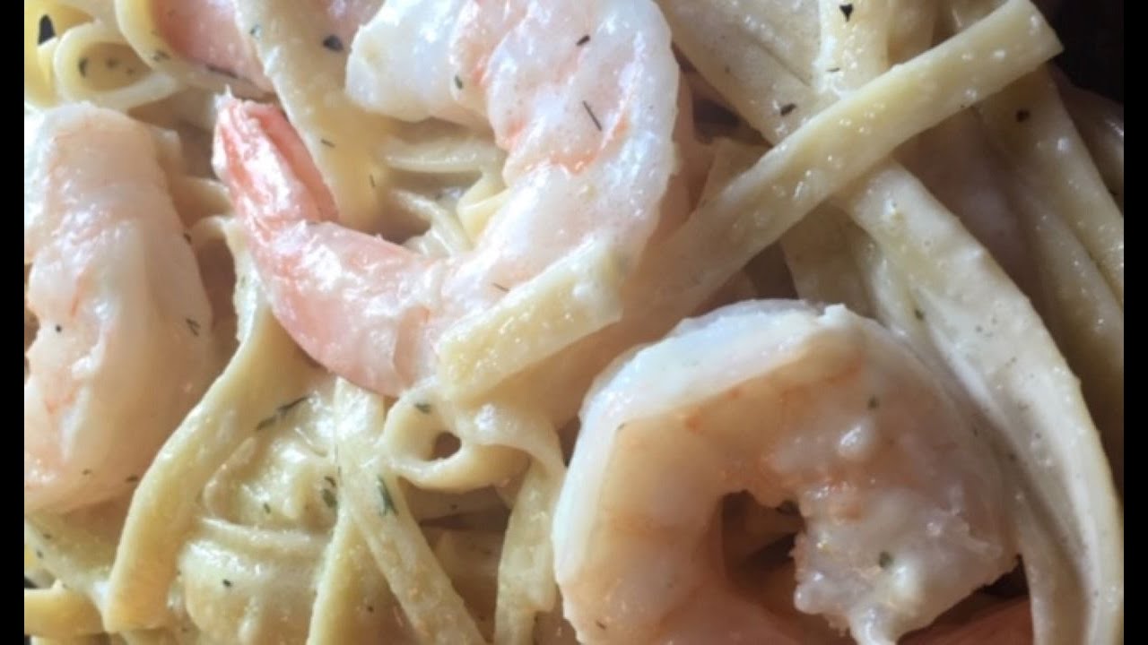 036 CREAMY GARLIC SHRIMP, LEMON BUTTER DILL SAUCE W/FETTUCCINE ALFREDO