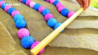 Marble Run in Beach  Sand & Wooden Boxes Amakandu ASMR 02