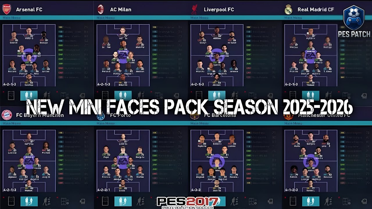 PES 2017 NEW MINI FACES PACK AIO SEASON 25-26 - YouTube