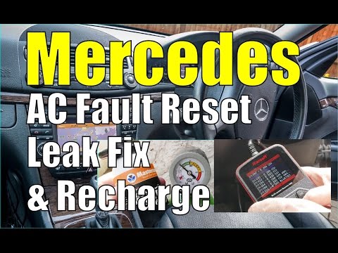 Mercedes AC Aircon Fault Reset, Leak Fix & Re-charge.  W211 E-Class