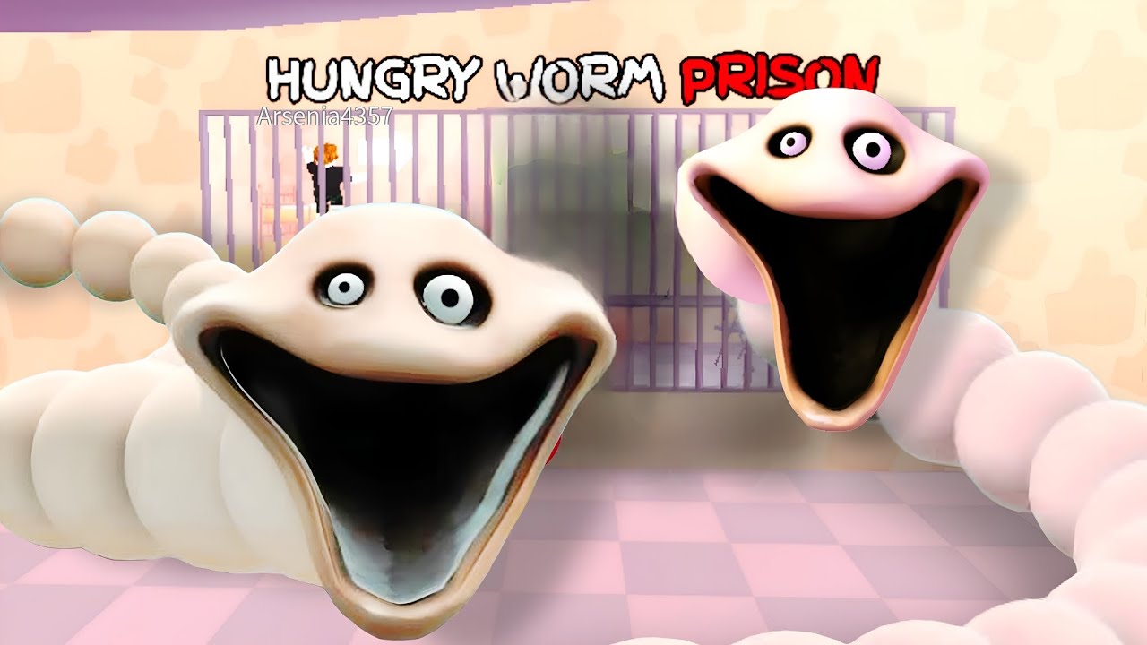 HUNGRY WORM TROLL PRISON RUN! (OBBY) - Hungry Worm Escapes the Troll Trap! | Goat Gaming