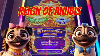 TRIPLE POP FUN! Triple Coin Treasures Reign of Anubis Slot Machine | Gambling Pugs
