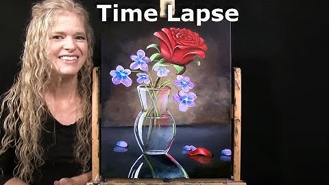 TIME LAPSE - Leer hoe je "ROZEN ZIJN ROOD, VIOOLTJES ZIJN BLAUW" kunt tekenen en schilderen met a...