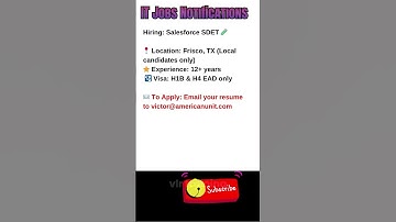 Salesforce SDET Job in Frisco, TX Oct 15, 2025