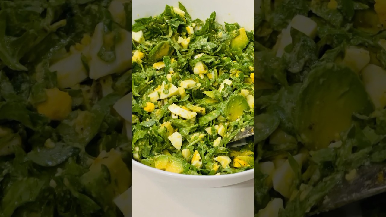 5 MIN LUNCH Arugula Avocado Egg Salad Protein Fiber Polyphenols Lectin Free Recipe 