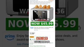 WUNLY Smart Digital 4 Slice Toaster with Touchscreen,Extra Wide 1.5" Slots for Bagel, 6 Bread &…
