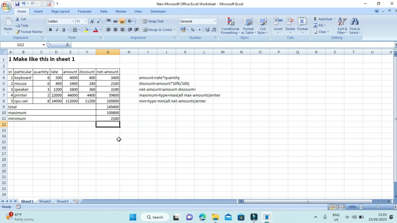 basic computer course'excel note Part 1@Kunwarvlogs-v7q ...