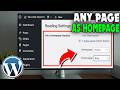 How to Set Any Page As Homepage in Wordpress (2026)