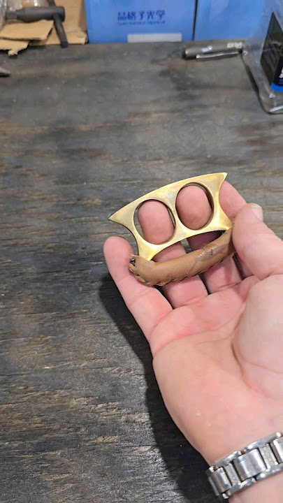 2 knuckle brass knuckles with padding #brassknuckles #edc #selfdefense