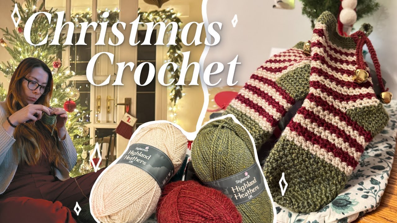 Вязаные рождественские носки 🎄 Уютный видеоблог о вязании крючком ✨