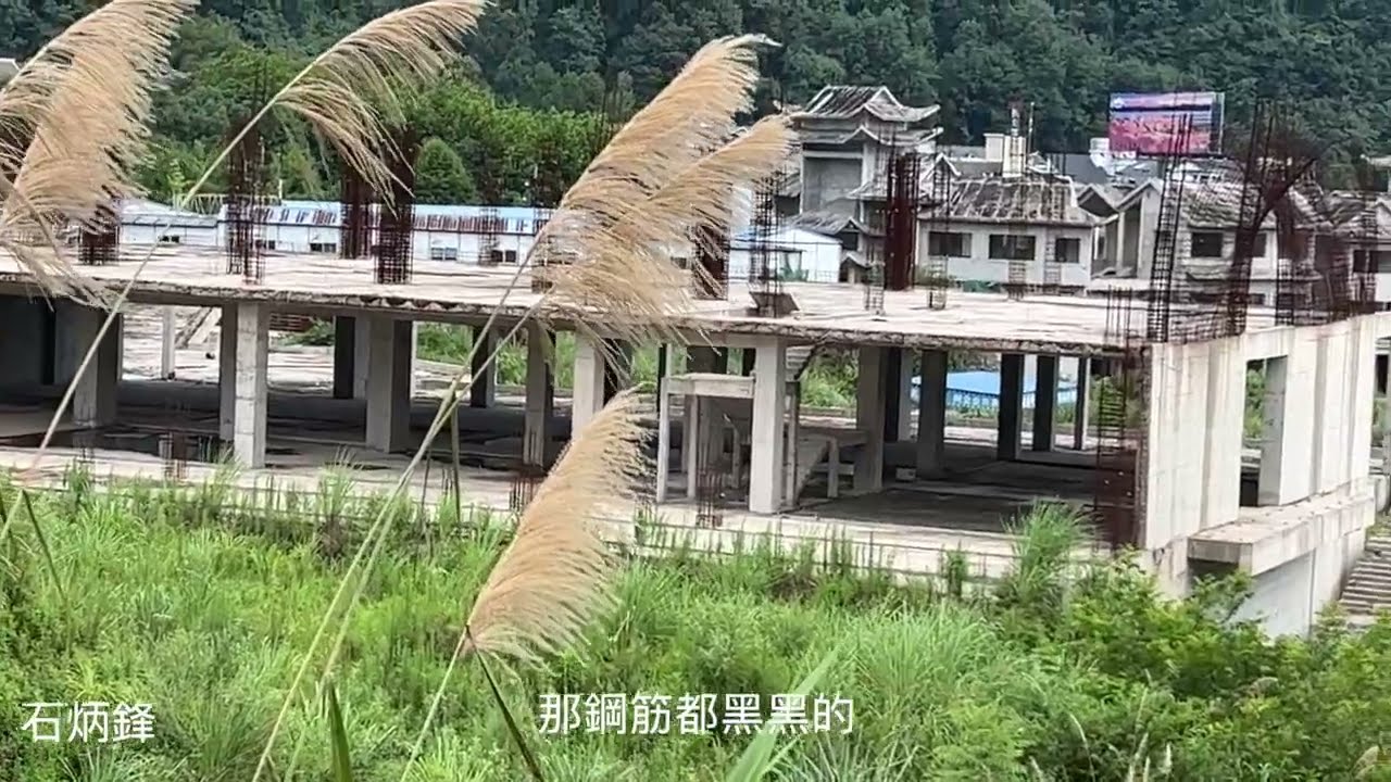 聞名世界的張家界風景區，旁邊一大片爛尾樓群。道德模範在大便裡撈手機