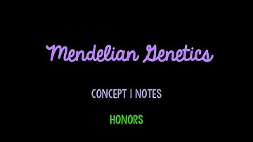 (OLD) Unit 5 Mendelian Genetics Notes HONORS