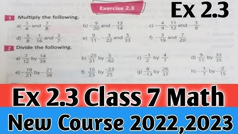 Exercise 2.3 Class 7 Math kpk textbook new course 2022| unit 2 Ex 2.3 PTB SNC 2023