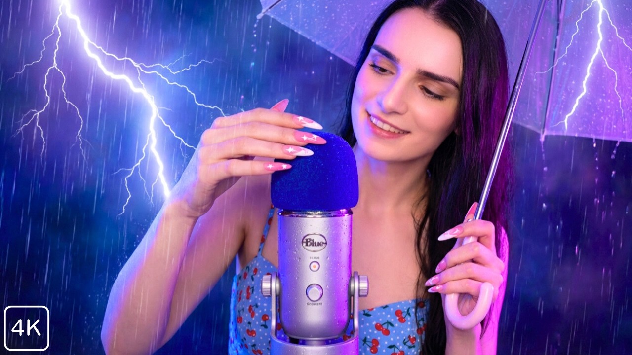 ASMR Fast & Aggressive Mic Scratching with Rain Sounds ☔ for Sleep 😴 No ...
