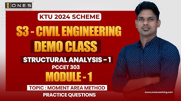 S3 KTU 2024 SCHEME | CE | STRUCTURAL ANALYSIS - 1 | MODULE 1 | MOMENT AREA METHOD | PQ | DEMO | ONES