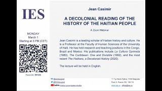 Jean Casimir: “A Decolonial Reading of the History of the Haitian People 1697-1915”