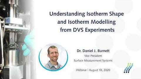 Webinar: Understanding Isotherm Shape & Isotherm Modelling from DVS Experiments Dr. Daniel J Burnett