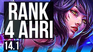 AHRI vs YONE (MID) | Rank 4 Ahri, 14/2/13, 6 solo kills, Legendary | KR Grandmaster | 14.1