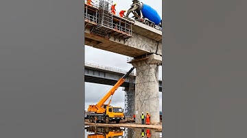 😱WATCH OUT! THE BRIDGE PILLARS ARE CRACKED... #fail #construction #engineering #bridge #flood #viral