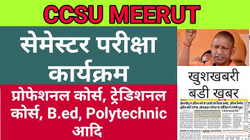CCSU Exam Latest Update // सेमेस्टर परीक्षा कार्यक्रम // Sem Exam Datesheet 2020 // CCSU Exam News//