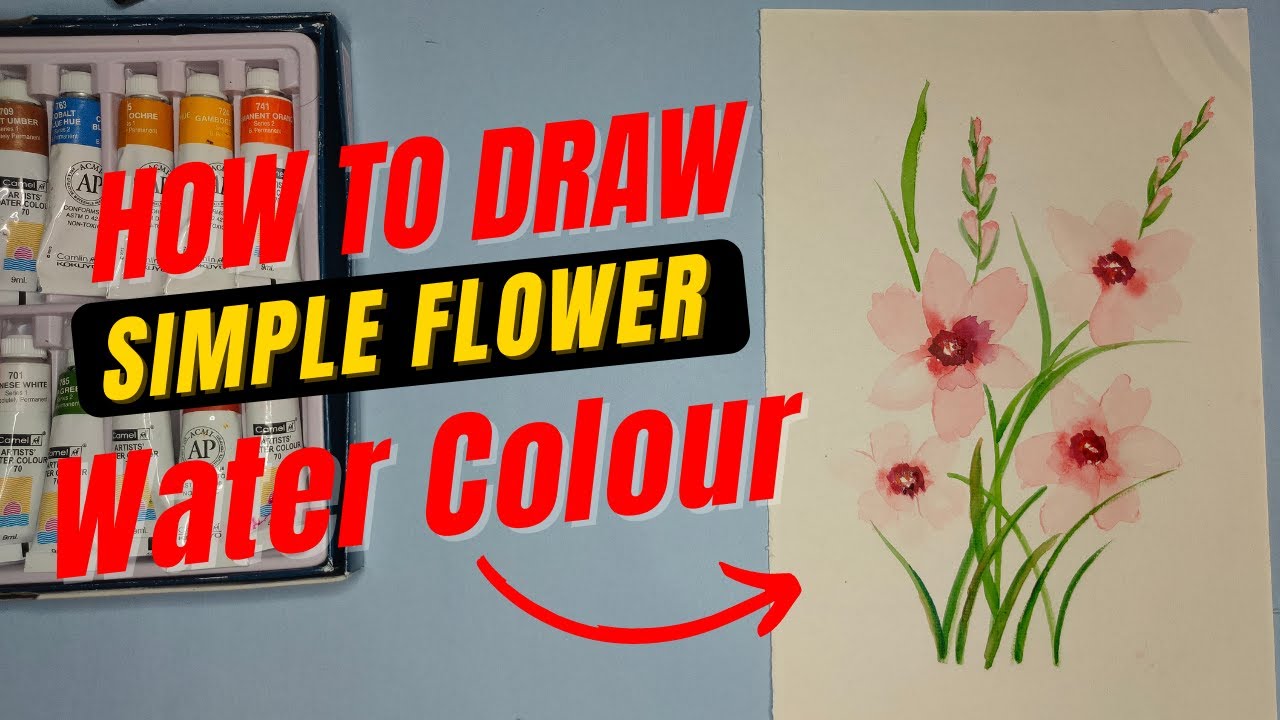 How to draw Gladiolus flower easy step by step Beginners Tutorial