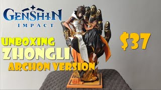Unboxing Zhongli Archon version Action Figure 1/7 scale Genshin Impact! Cheap high quality figure!