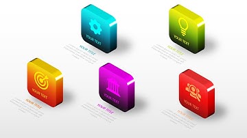 5 Glossy Rectangular Options Infographic Slide in PowerPoint