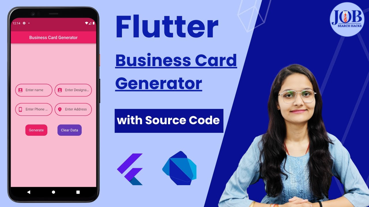 Flutter | Business Card Generator App Tutorial For Beginners | Android ...