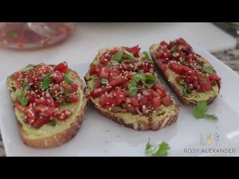 Bruschetta - Avocado Hummus & Balsamic Tomato Salad