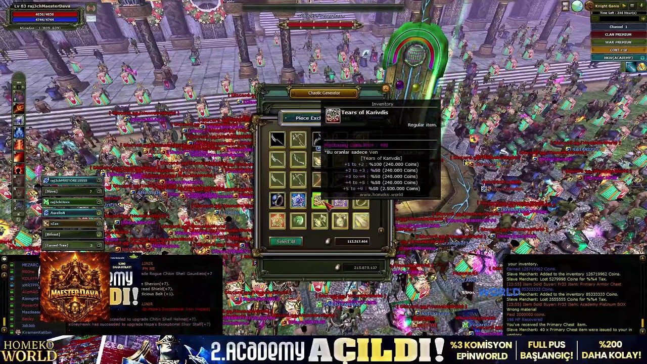 HomekoWorld 3.Ayında Yeni Academy Binlerce Oyuncuyla Açıldı! | %200 Kolay! | Full PUS Hediye! | 