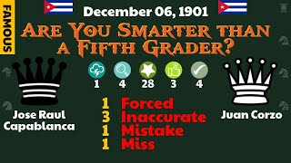 Jose Raul Capablanca vs Juan Corzo, Dec 06, 1901, Are You Smarter than a Fifth Grader? #chess