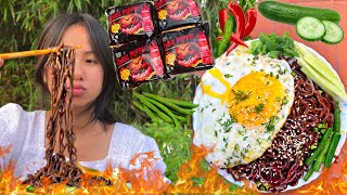 DAEBAK GHOSTS PEPPER NOODLES | World’s Spiciest Noodles | Korean Ramen Cooking and Eating