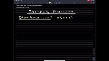 Multiplying and Factoring Polynomials