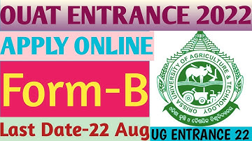 How to apply OUAT form-B 2022.UG Entrance Examination/OUAT form fillup.Online apply form-B
