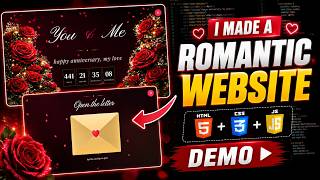 🌹 Romantic Love Website Demo ❤️ | HTML CSS JS Project