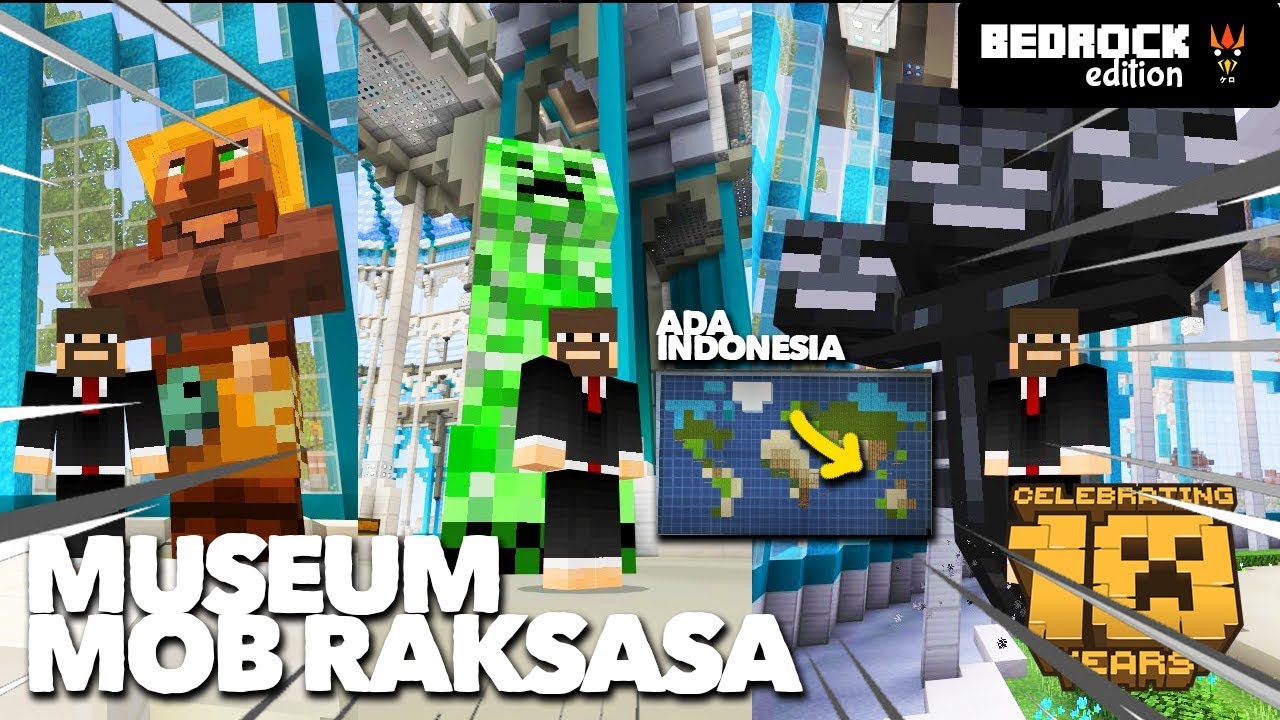 ADA INDONESIA  DI  PETA MINECRAFT  dan MUSEUM MOB RAKSASA 