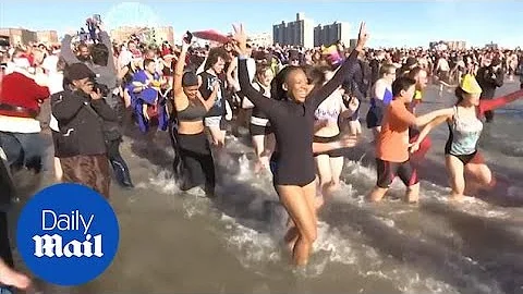 Hundreds brave cold water for Polar Bear Plunge at Coney Island