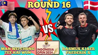 (R16)Man Wei ChongTee Kai Wun  Rasmus KjærFrederik Søgaard‼#indonesiaopen2024