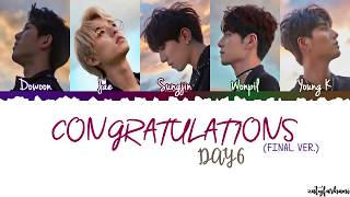 DAY6 Congratulations Final Ver Lyrics Color Coded Han Rom Eng 720pHD