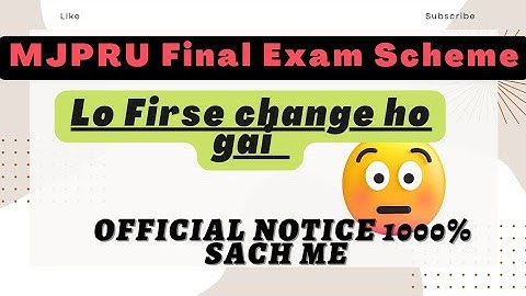 Mjpru exam date final news 300 % real | download final Mjpru scheme site link in desperation
