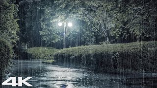 Beat Insomnia with Heavy Rain at Beautiful Night - Relieves Stress