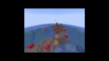 Minecraft 1.17 java seed: Spawn next to village-island with mushroom island and more  #shorts