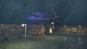 Cơn mưa lớn và sấm sét, Mưa rơi xuống ngôi nhà tranh ban đêm