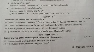 TN-12th English First Revision(2025) Government question paper
