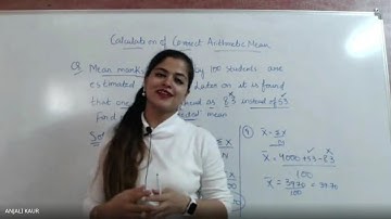 Calculating Correct Arithmetic Mean - Statistics - Class 11 - CBSE - Commerce - Central Tendency