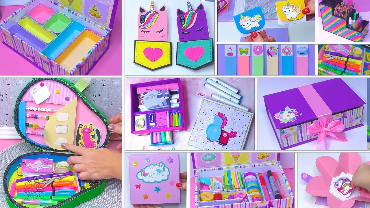 6 Amazing ideas from old cardboard  and colored paper 🌟 Easy crafts 🎁 organizers & pencil cases